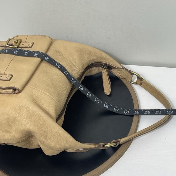 VTG Fossil Women's Tate Hobo Leather Shoulder Bag Light Tan - Picture 9 of 15